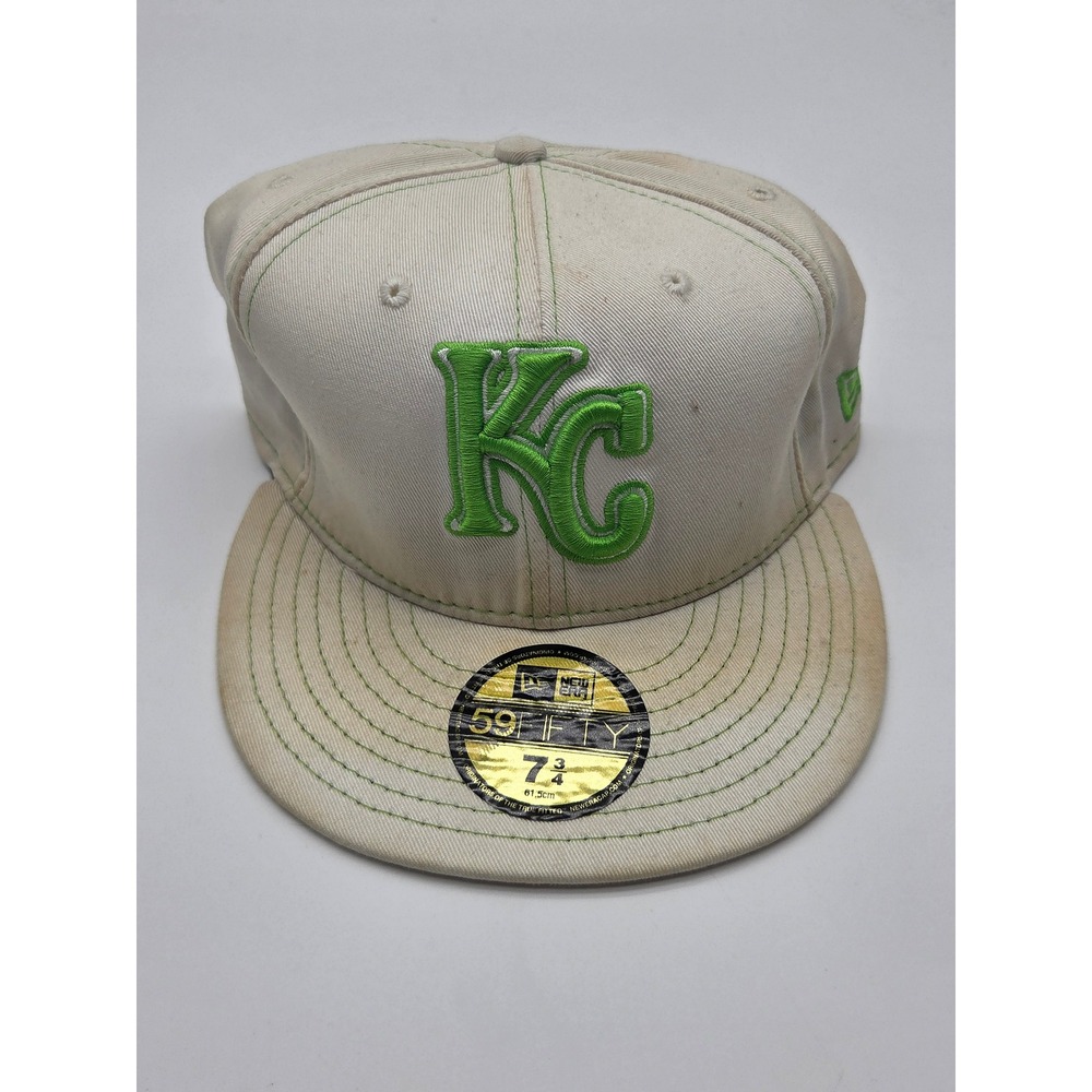 New Era Kansas City Royals 59FIFTY Fitted Hat Cream Green 7 3/4 101-802